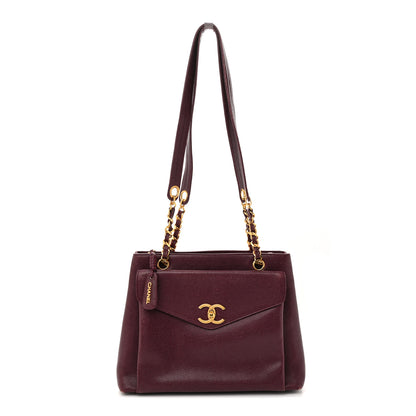 Chanel Caviar Flap Shoulder Bag Burgundy 1 of 16