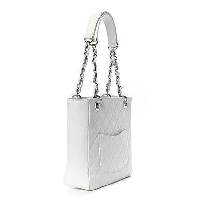 Chanel Caviar Quilted Petit Shopping Tote PST White 2 of 6
