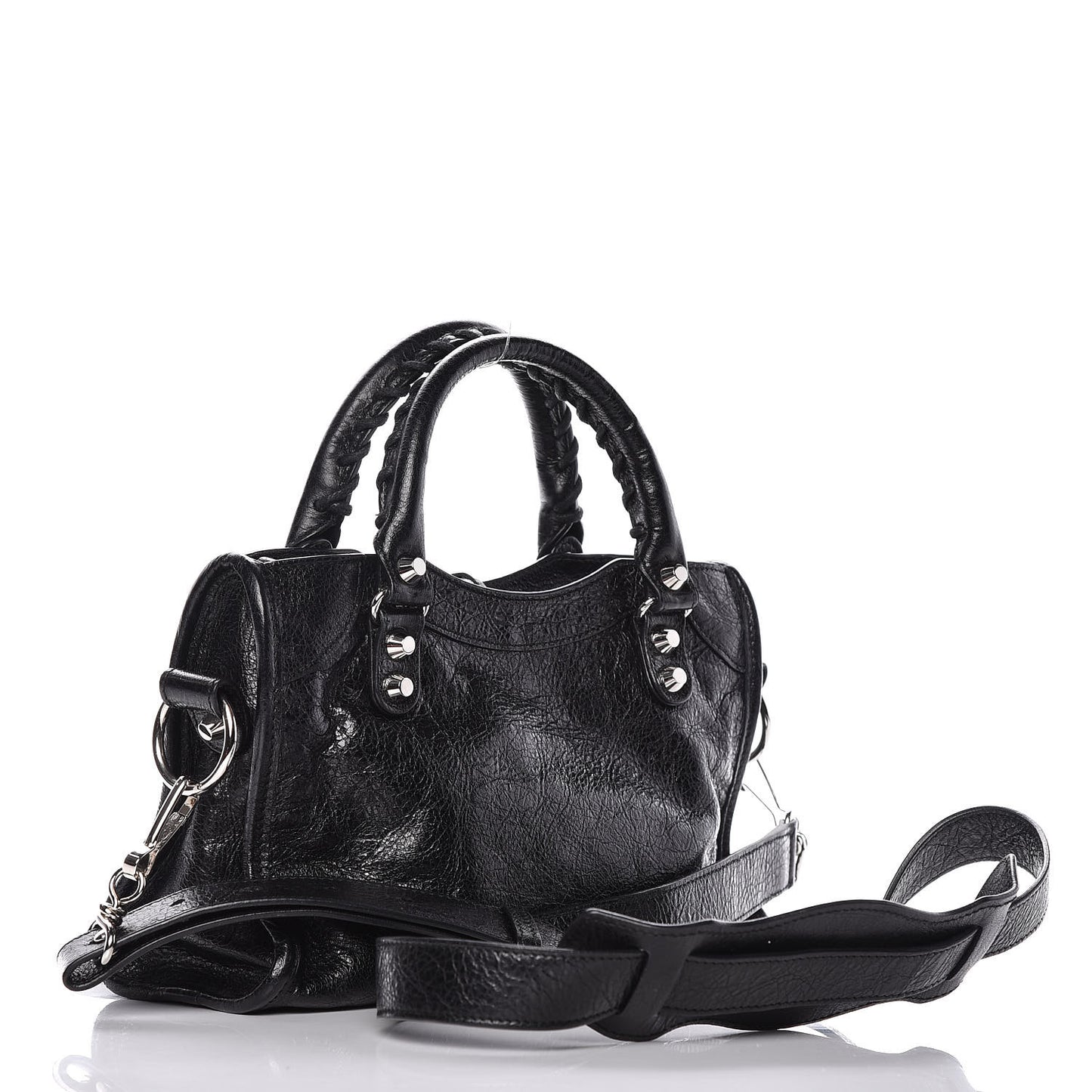 Agneau Classic Silver Hardware Mini City Black