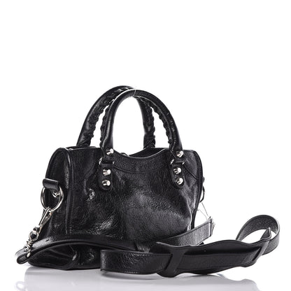 Balenciaga Agneau Classic Silver Hardware Mini City Black 3 of 9