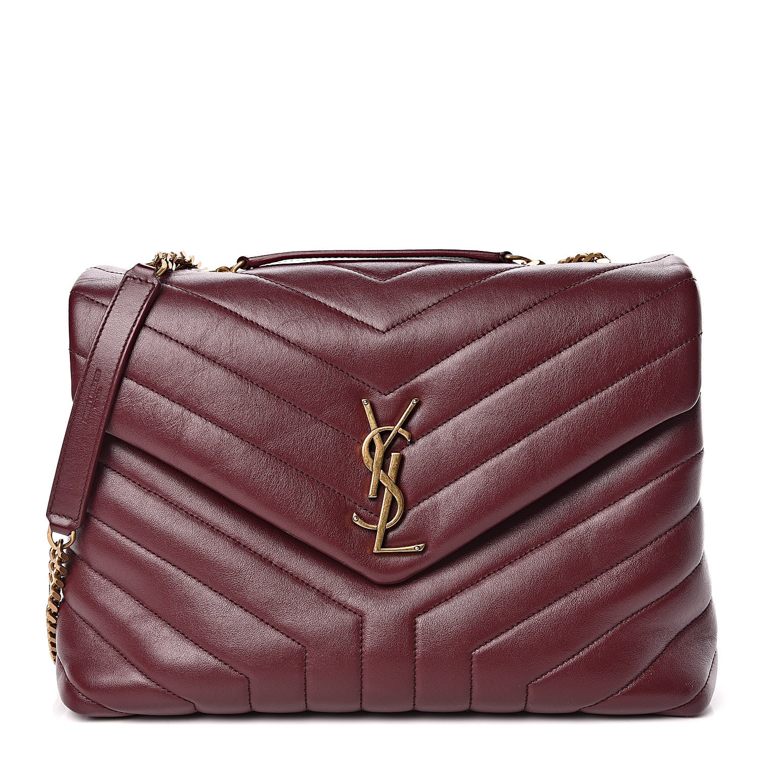 Saint Laurent Calfskin Y Quilted Monogram Medium Loulou Chain Satchel Palissandre 1 of 10