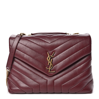 Saint Laurent Calfskin Y Quilted Monogram Medium Loulou Chain Satchel Palissandre 1 of 10