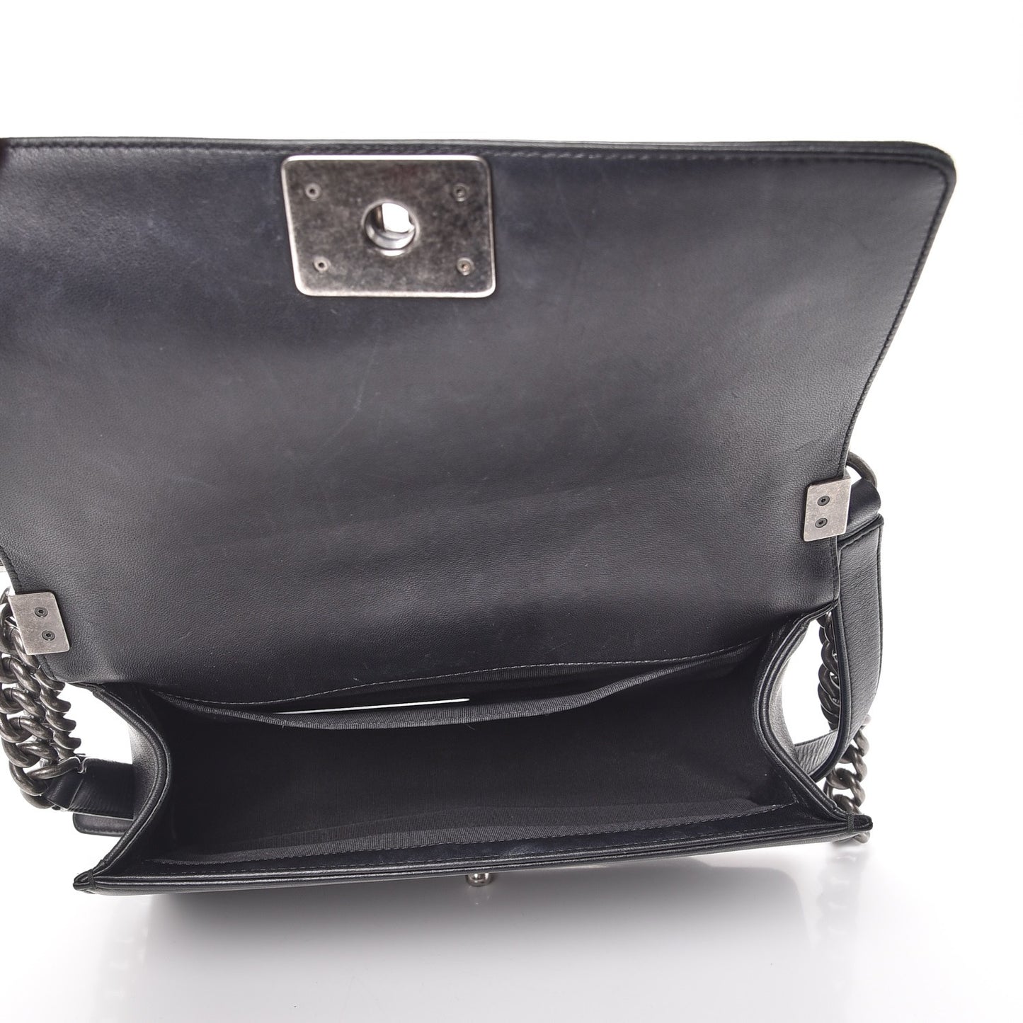 Lambskin Quilted Medium Boy Flap Black