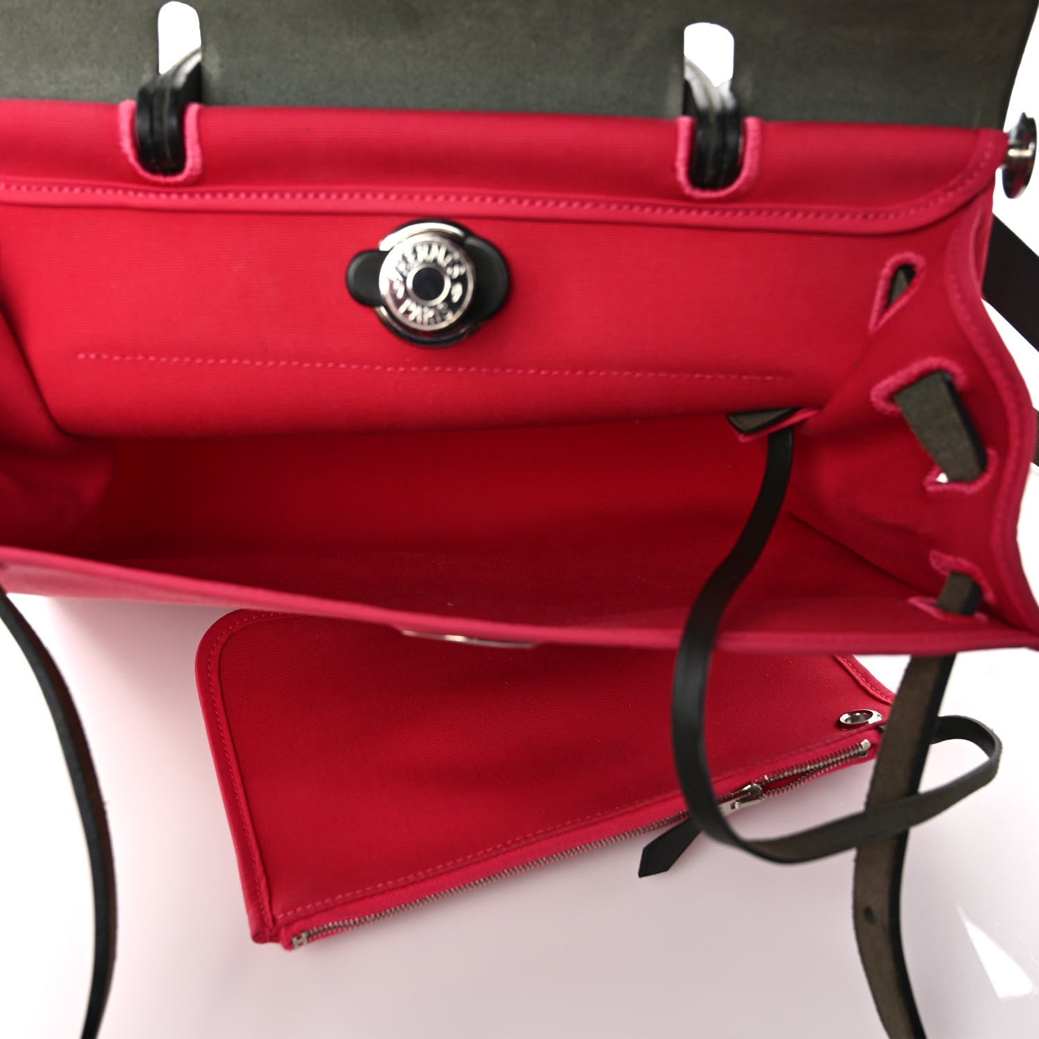 Hermes Vache Hunter Toile Herbag Zip 31 PM Rose Extreme Black 6 of 11