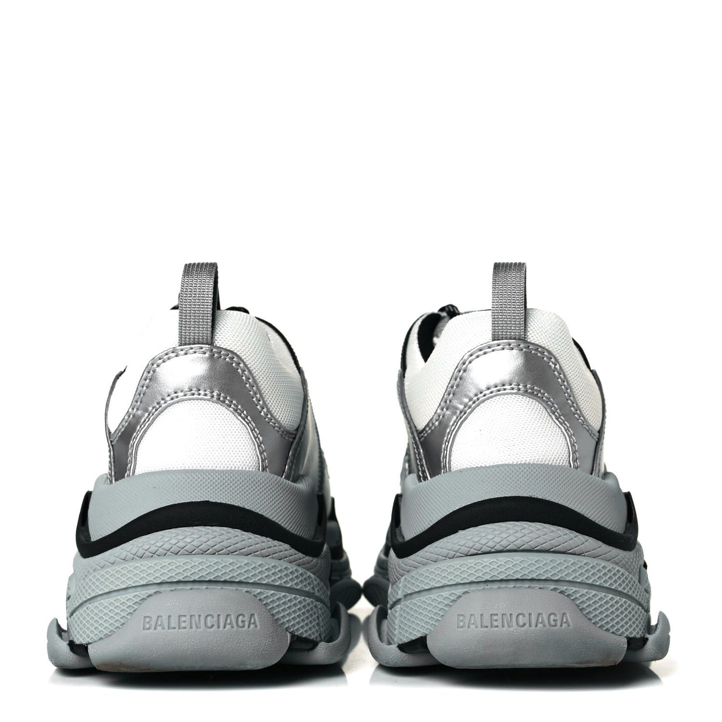 Metallic Fabric Mesh Mens Triple S Sneakers 39 Grey Dark Grey Black