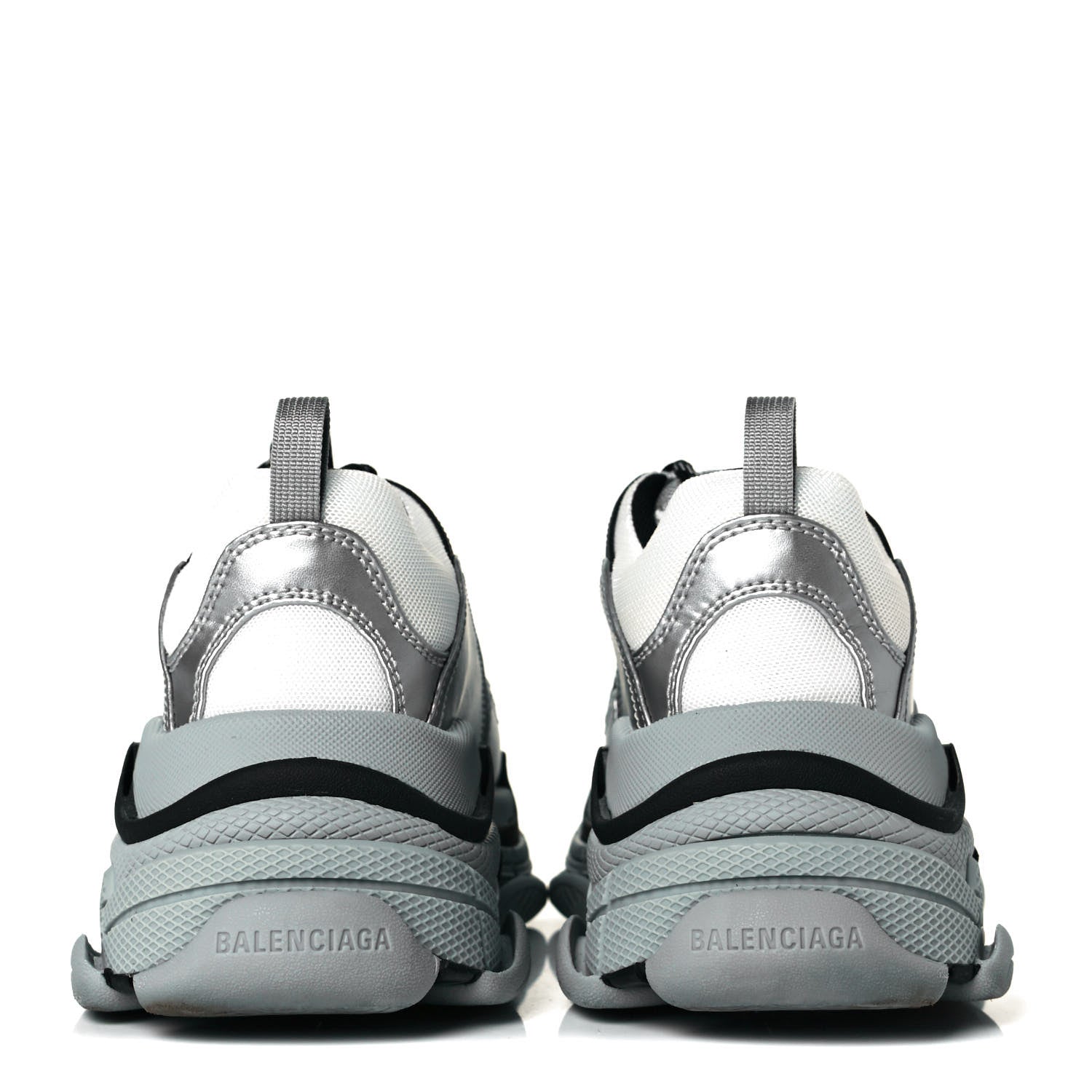 Balenciaga Metallic Fabric Mesh Mens Triple S Sneakers 39 Grey Dark Grey Black 5 of 11