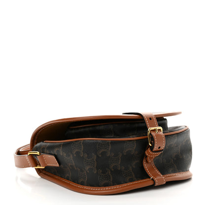 Celine Triomphe Canvas Medium Folco Bag Tan 4 of 10
