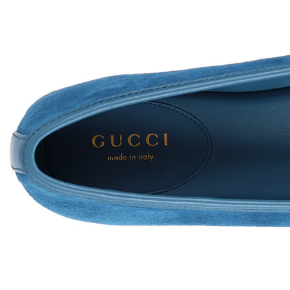 Gucci Kid Scamosciato Nappa Camargue Horsebit Ballet Flats 37 Deep Acqua 7 of 9