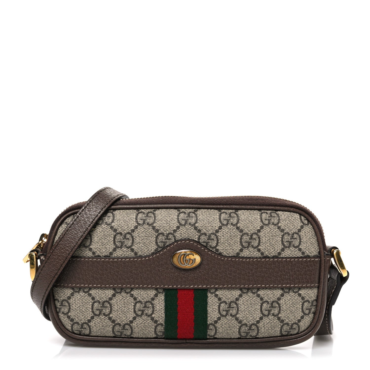 Gucci GG Supreme Monogram Web Mini Ophidia GG Bag Brown 1 of 11
