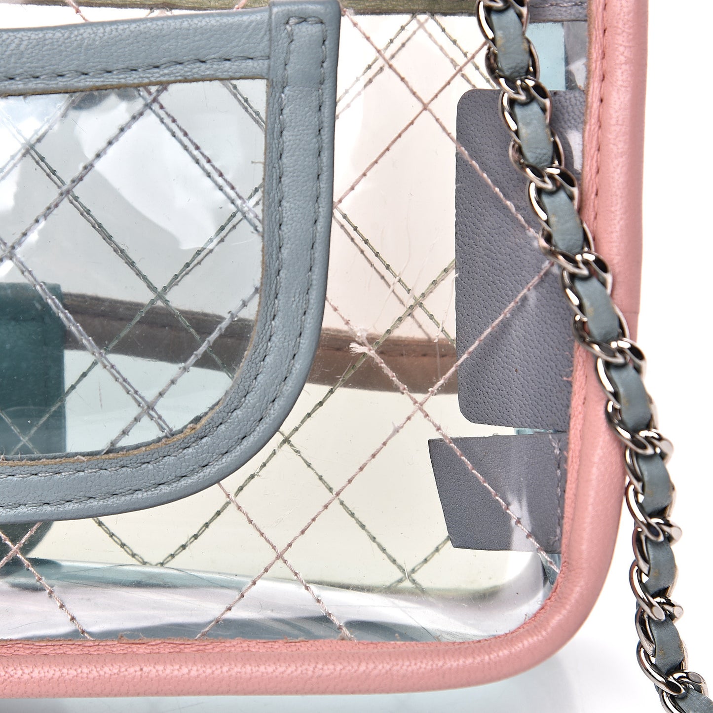 Lambskin PVC Quilted Mini Coco Splash Flap Blue Green