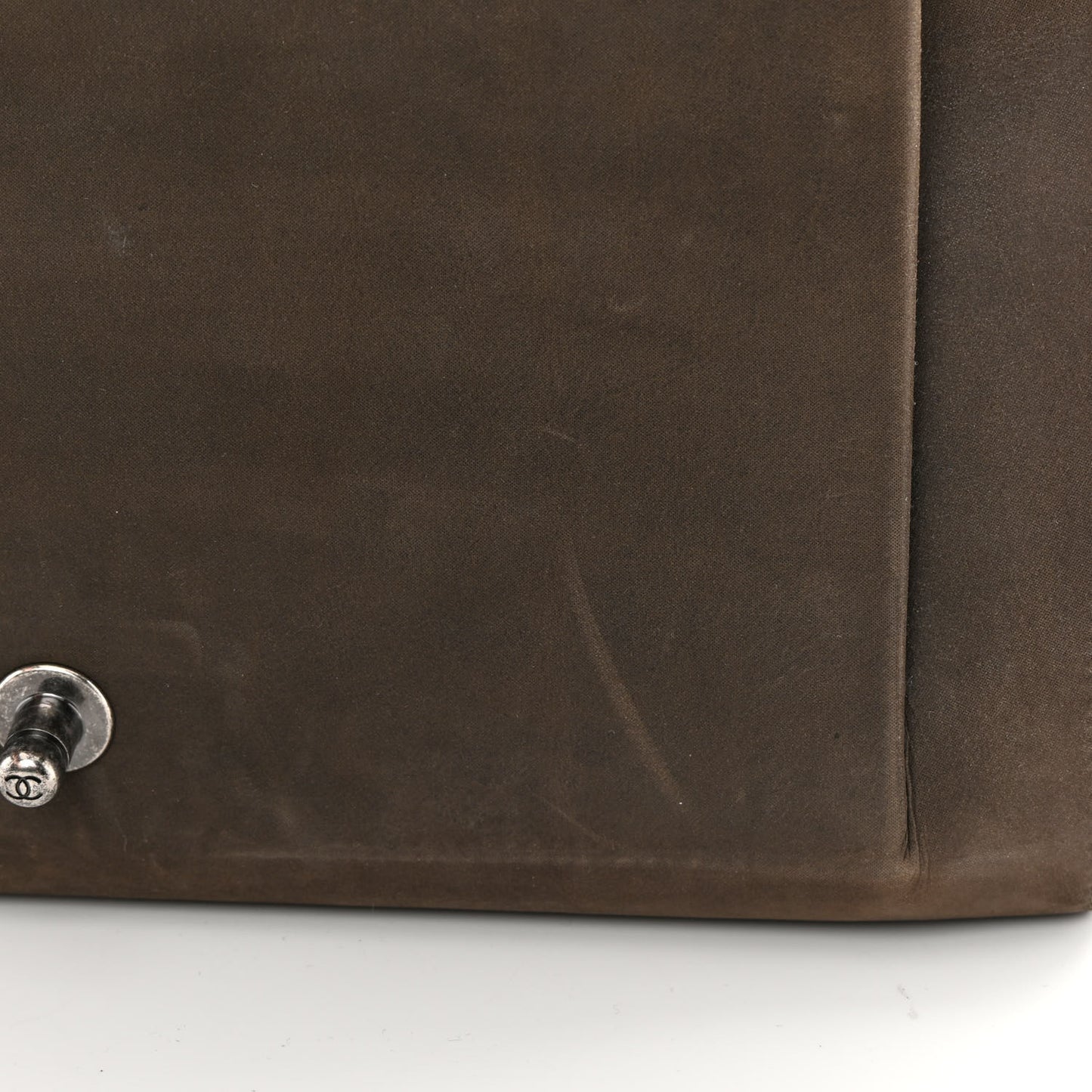 Iridescent Calfskin Stitched Large Boy Shopping Tote Dark Khaki