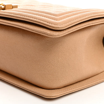 Chanel Caviar Quilted Medium Boy Flap Beige 10 of 10