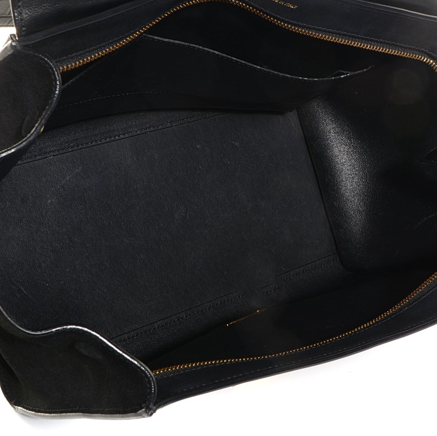 Calfskin Crocodile Embossed Medium Trapeze Black