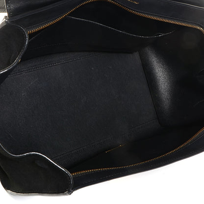 Celine Calfskin Crocodile Embossed Medium Trapeze Black 5 of 9