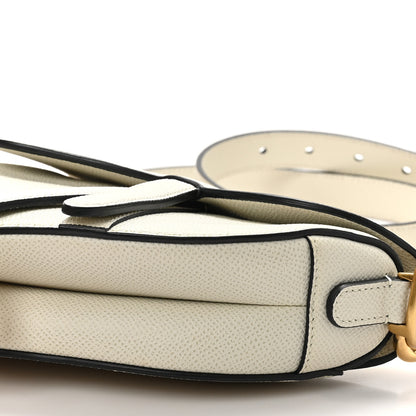 Christian Dior Grained Calfskin Mini Saddle Bag With Strap White 10 of 13