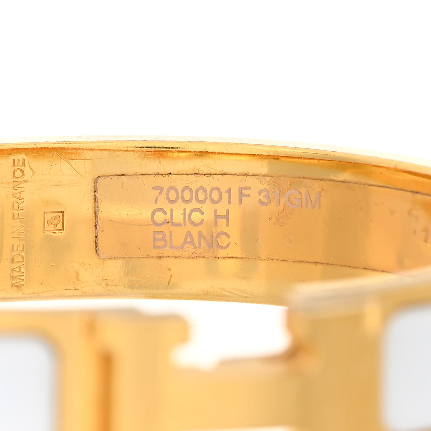Hermes Enamel Narrow Clic Clac H Bracelet GM White 5 of 9