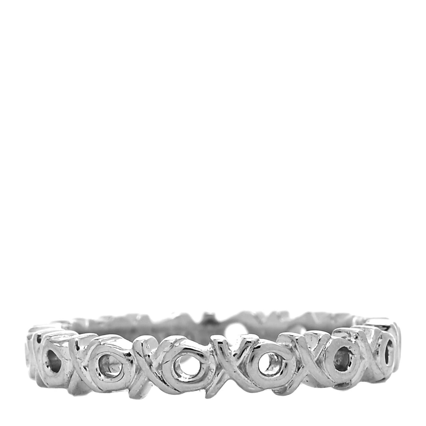 18K White Gold Diamond Love and Kisses Band Ring 48 4.5