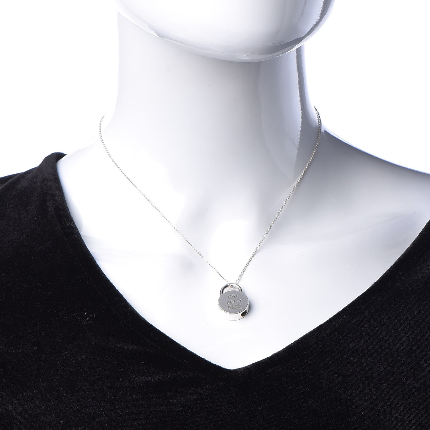Tiffany Sterling Silver 1837 Circle Lock Necklace 2 of 5