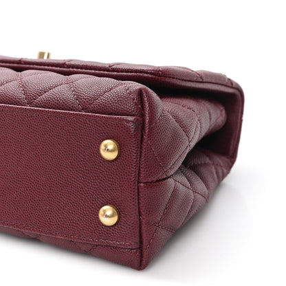 Chanel Caviar Lizard Embossed Quilted Mini Coco Handle Flap Burgundy 10 of 10
