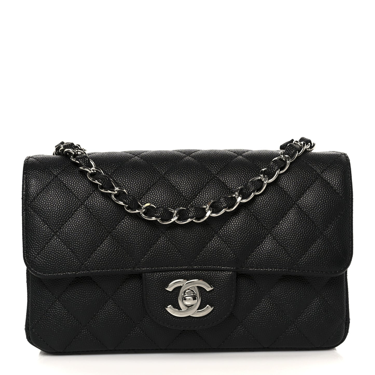 Caviar Quilted Mini Rectangular Flap Black