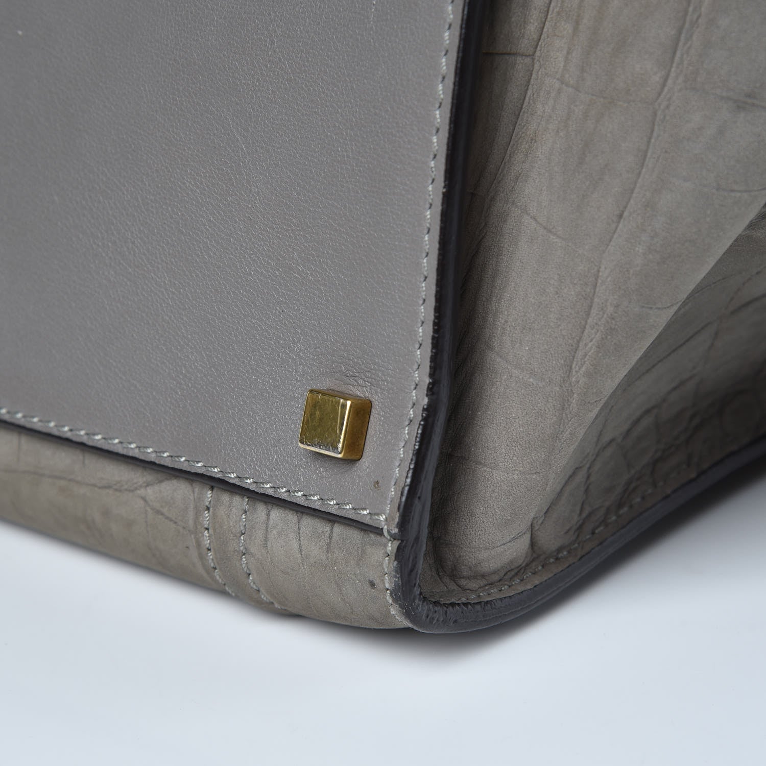 Celine Crocodile Embossed Nubuck Large Phantom Luggage Grey 15 of 18