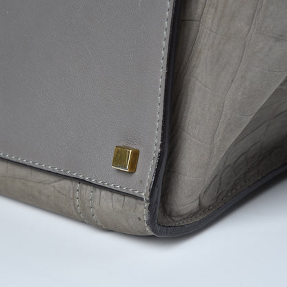 Celine Crocodile Embossed Nubuck Large Phantom Luggage Grey 15 of 18