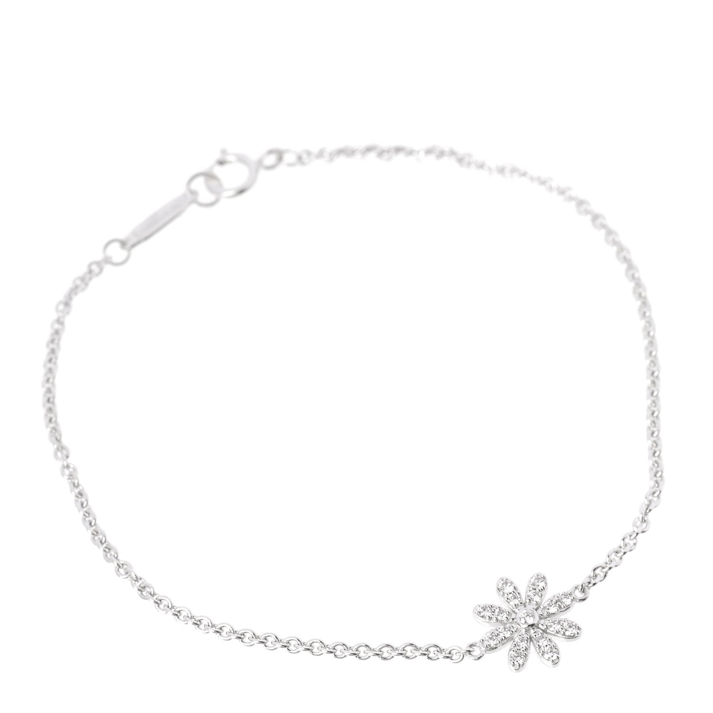 18K White Gold Diamond Daisy Bracelet