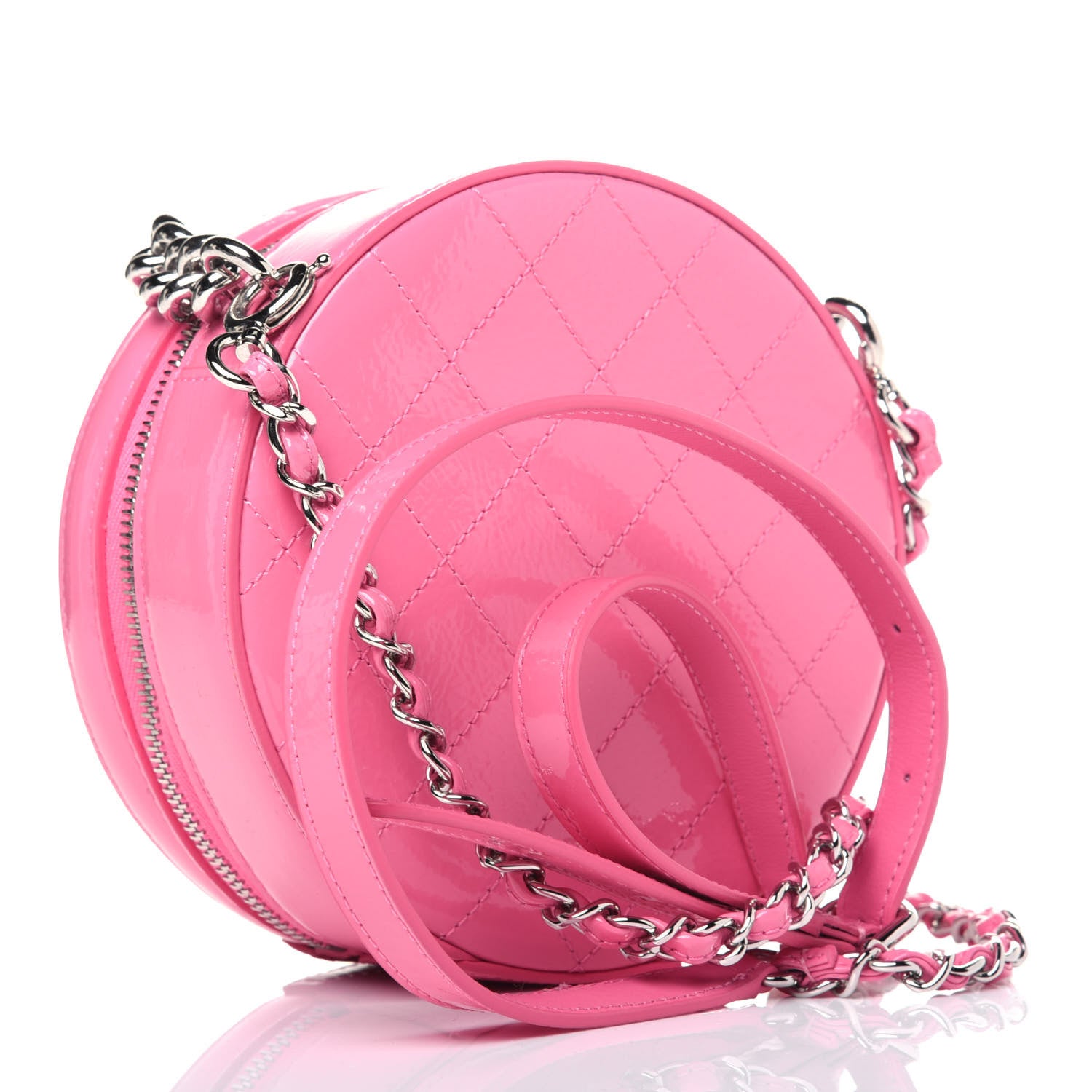 Chanel Patent Round As Earth Evening Bag Pink 3 of 17