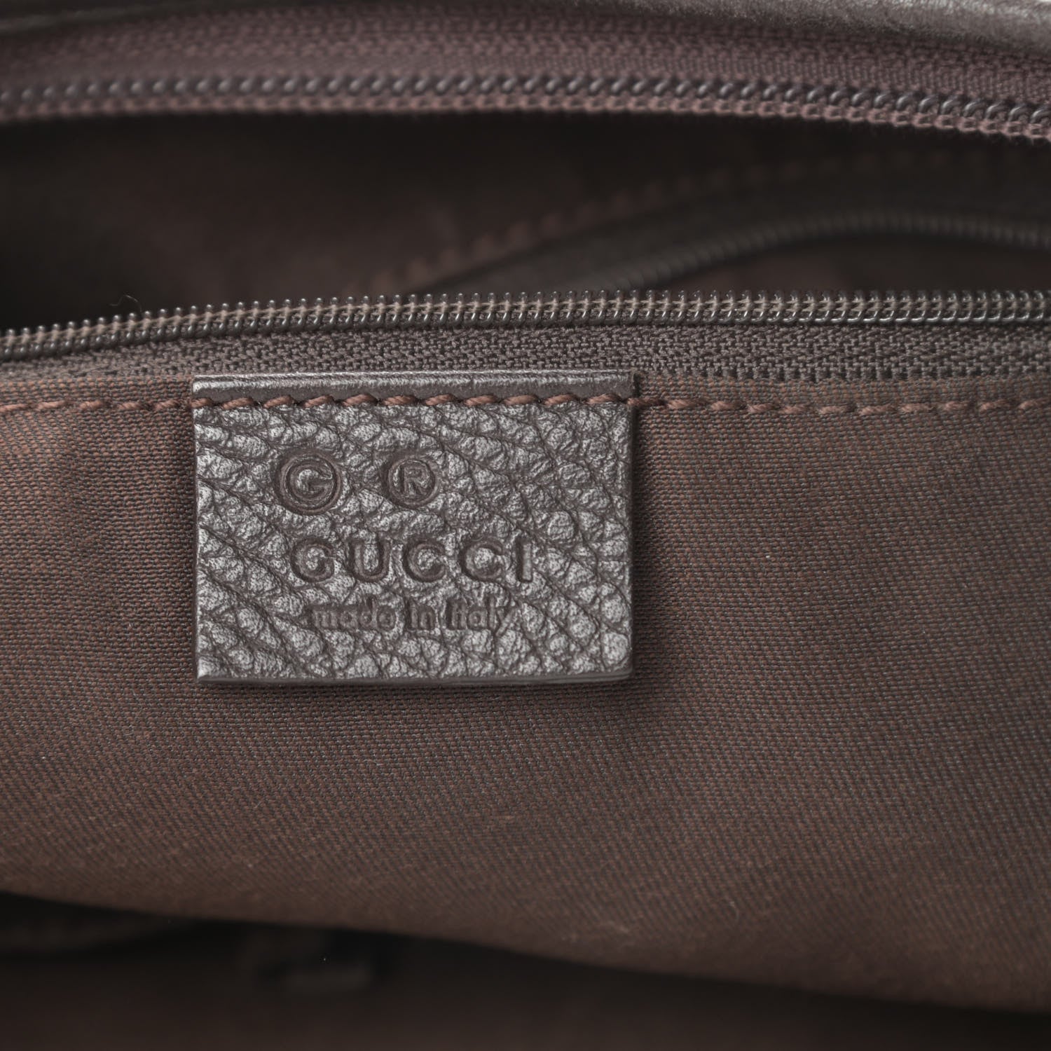 Gucci Denim Monogram Abbey D Ring Hobo Brown 6 of 13
