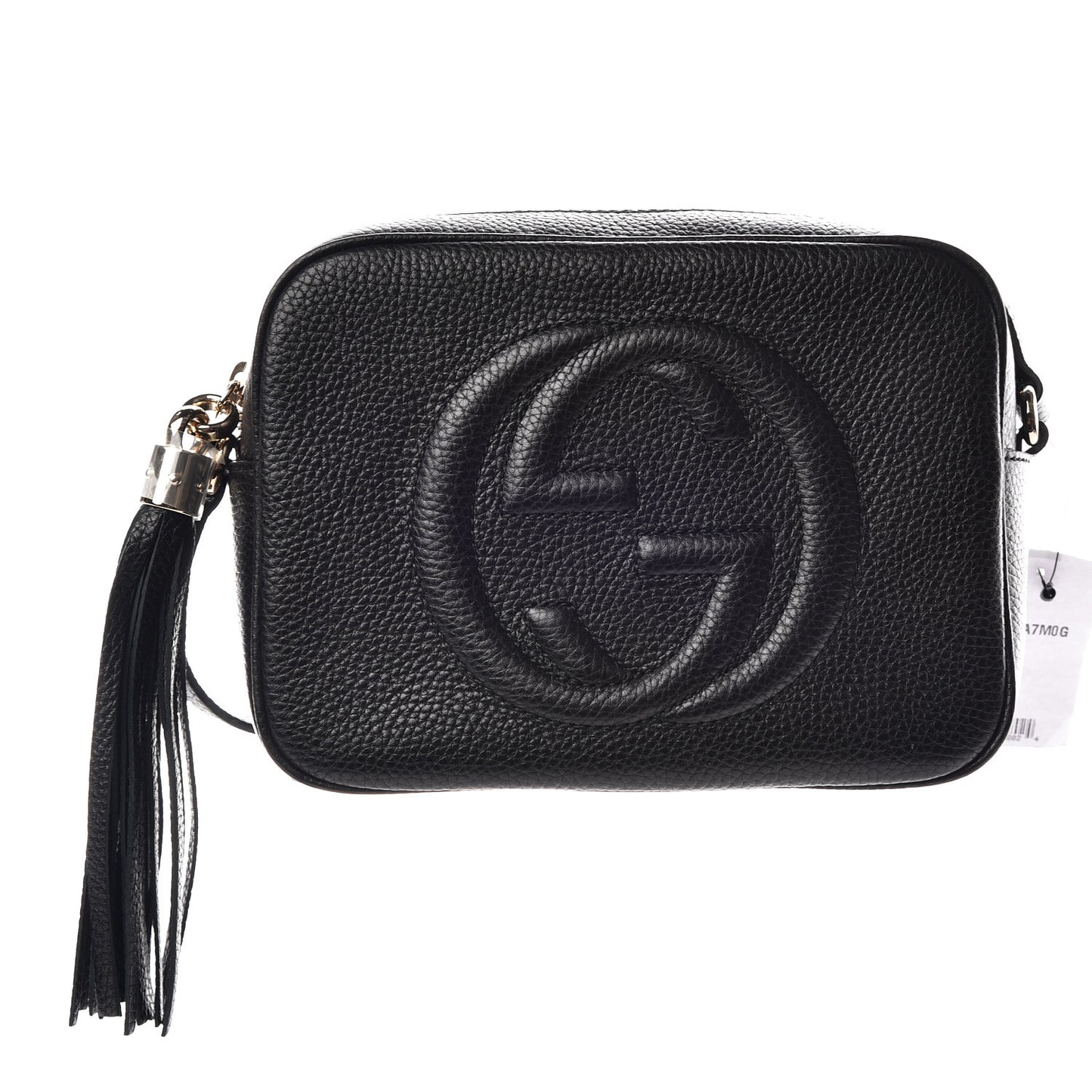 Pebbled Calfskin Small Soho Disco Bag Black