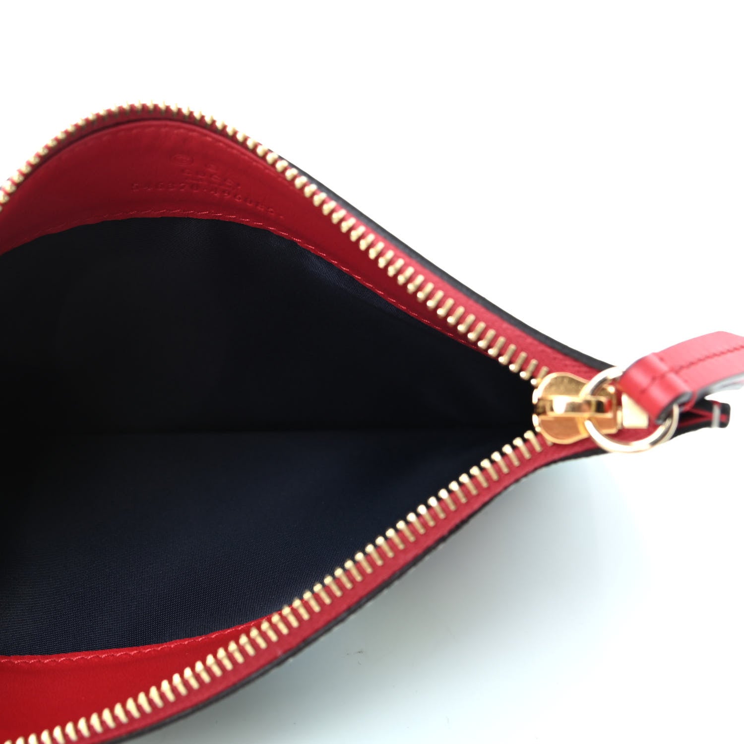 Gucci GG Supreme Monogram Blooms Small Zip Pouch Beige Blue Hibiscus Red 5 of 6