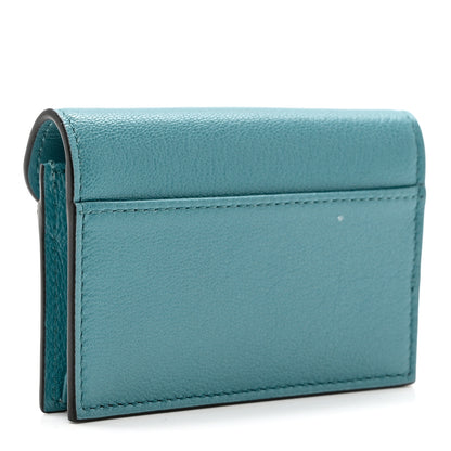 Christian Dior Goatskin Saddle Card Holder Azure Blue 3 of 8