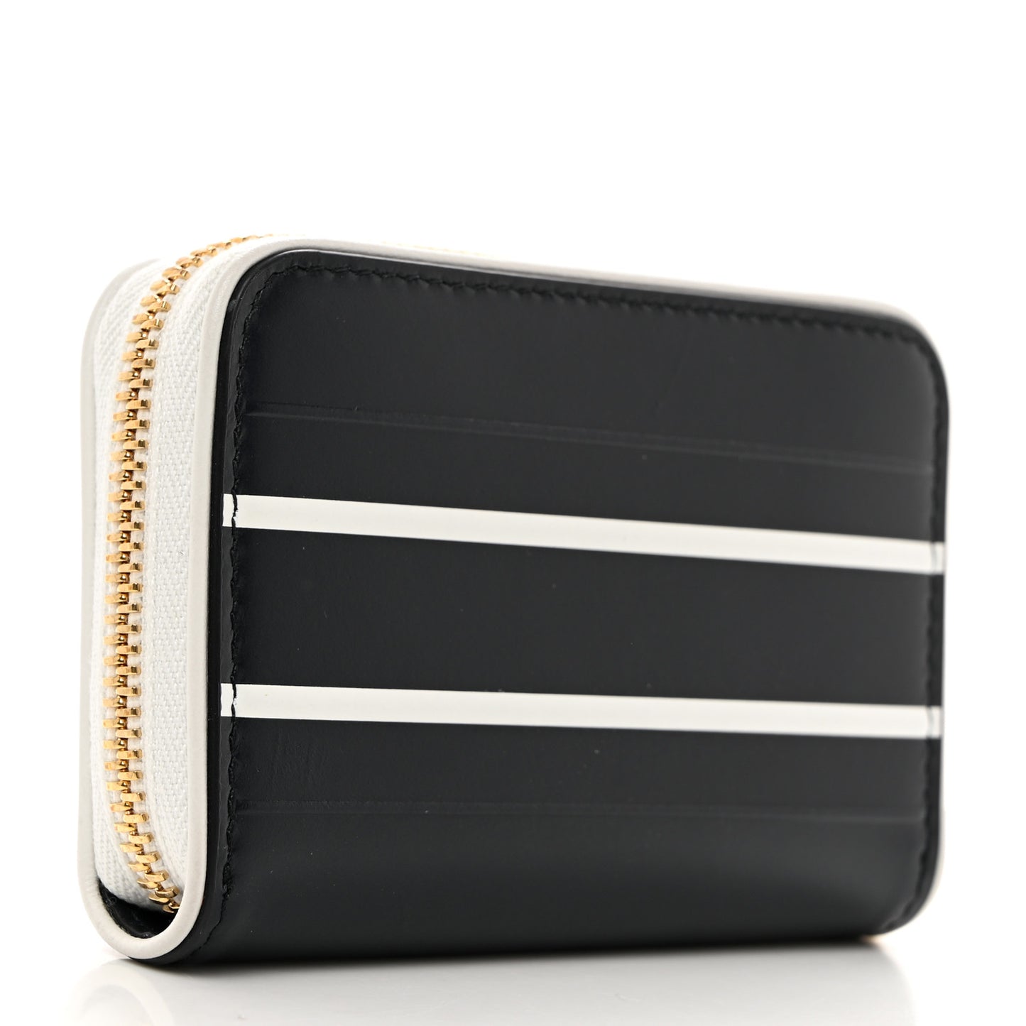 CHRISTIAN DIOR Calfskin Vibe Voyageur Card Holder Blue White