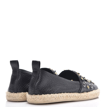 Louis Vuitton Calfskin Tropical Bloom Espadrille Flat 38 Black 3 of 8