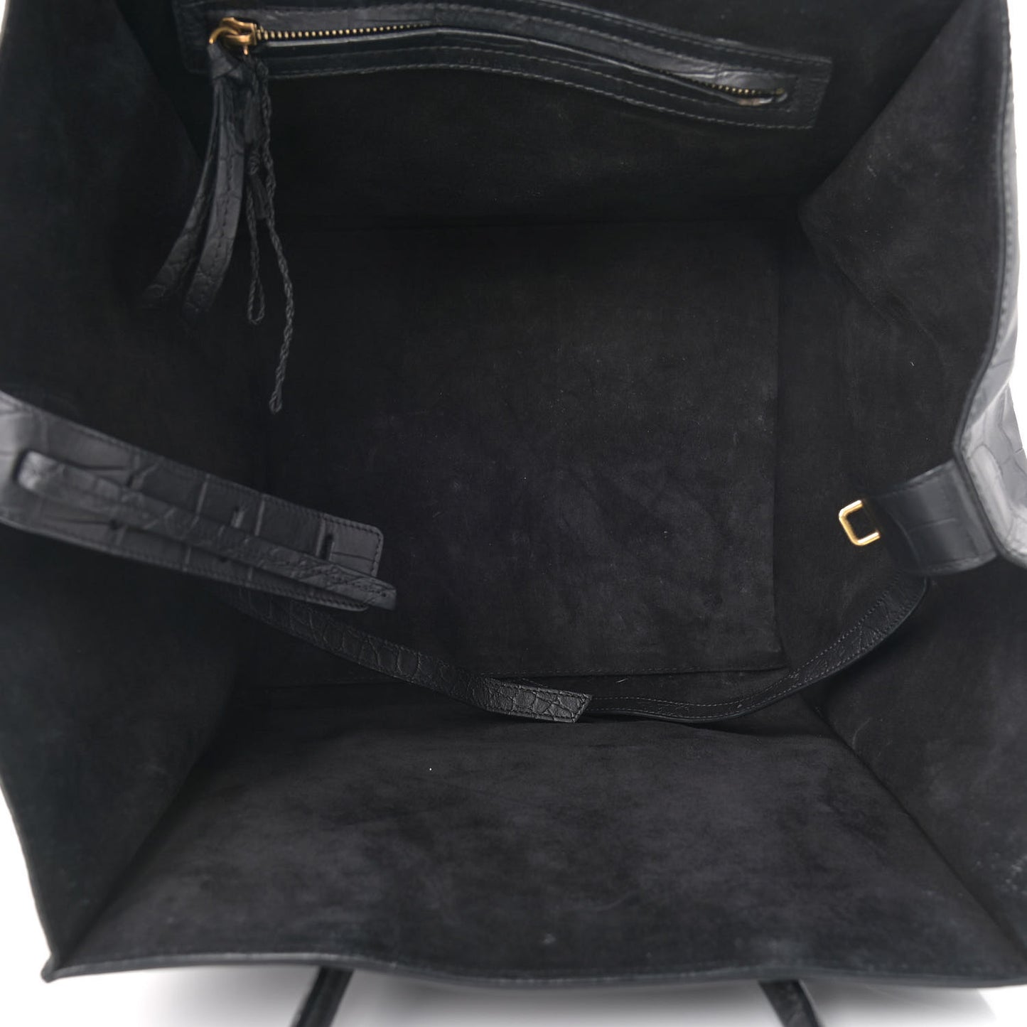 Calfskin Crocodile Embossed Medium Phantom Luggage Black