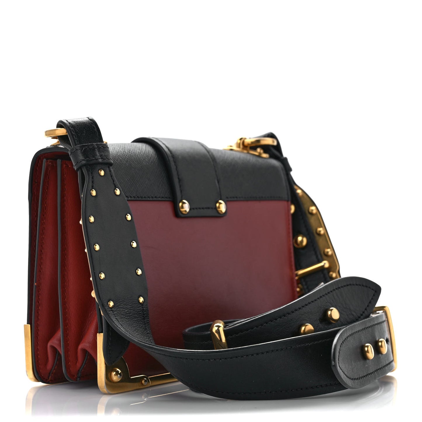 City Calfskin Saffiano Cahier Bag Cotto Black