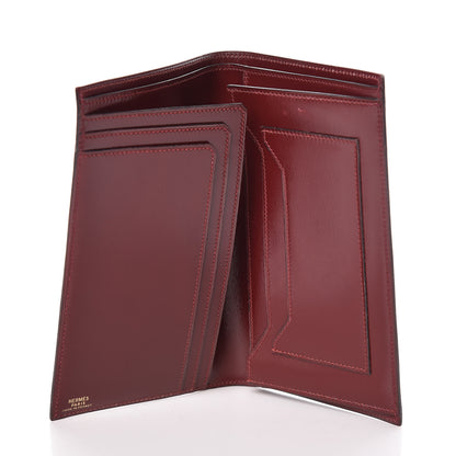 Hermes Box Checkbook Holder Wallet Rouge H 5 of 7