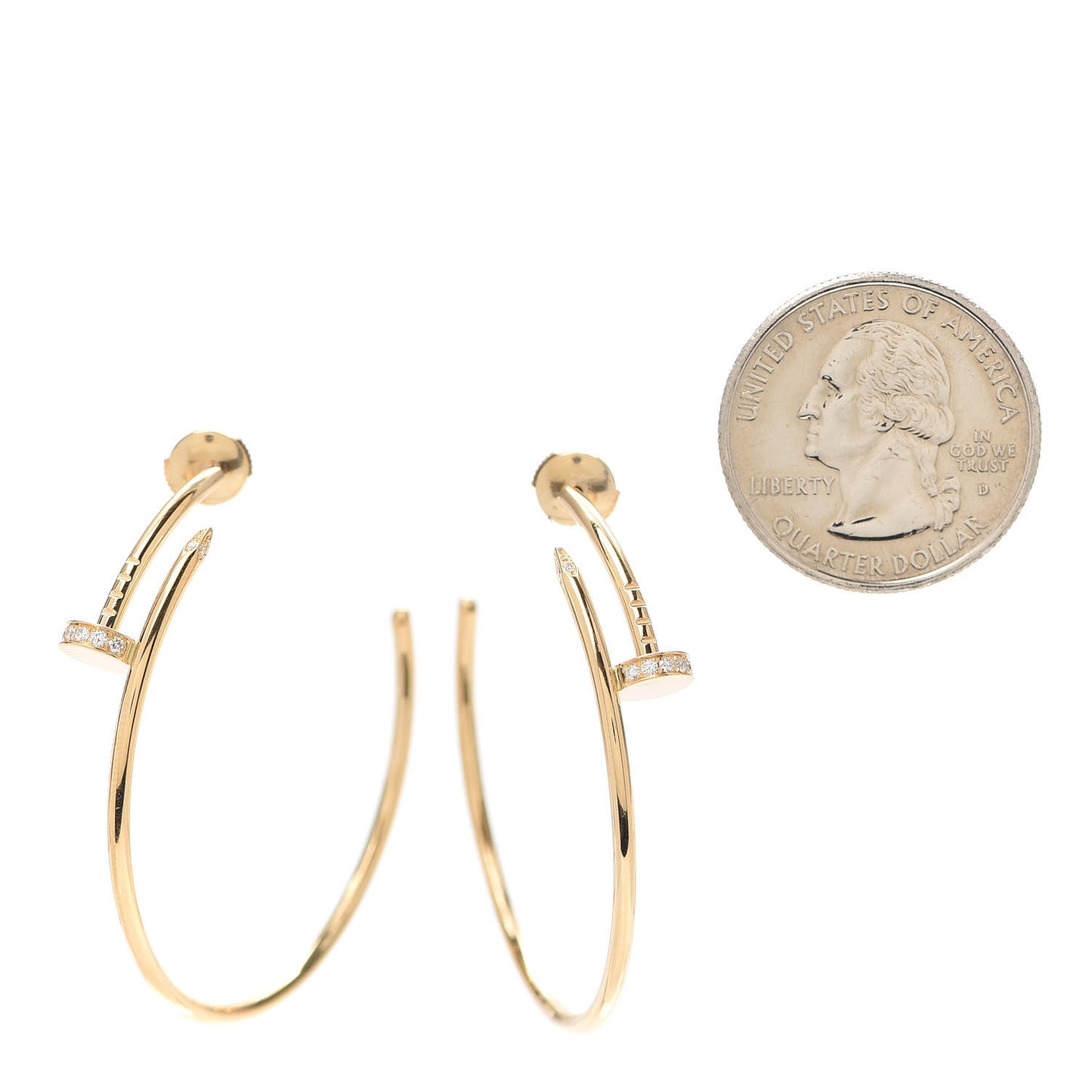 18K Yellow Gold Diamond Juste Un Clou Hoop Earrings