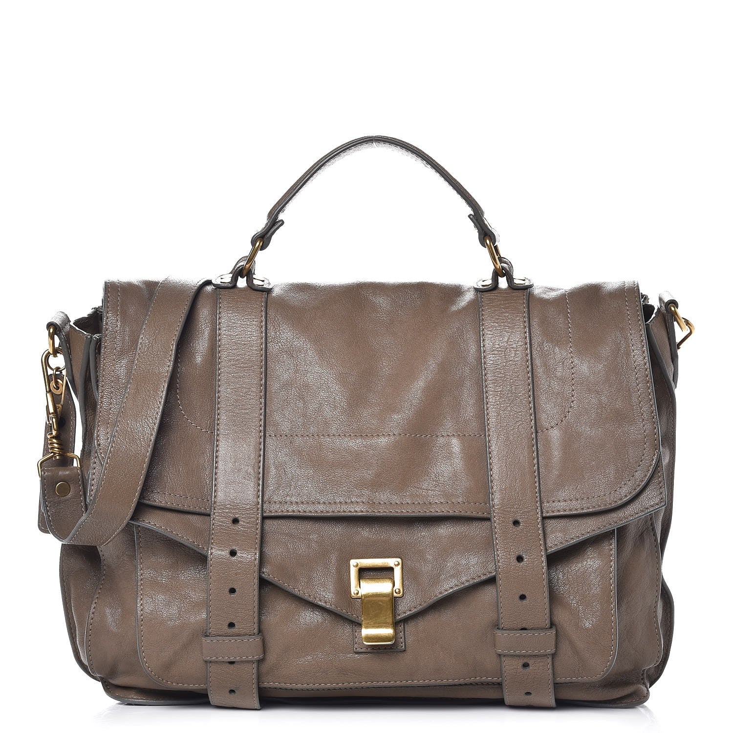 Proenza Schouler Lambskin Large PS1 Satchel Smoke 1 of 8