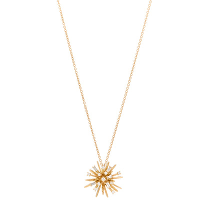 David Yurman 18K Yellow Gold Diamond Small Supernova Pendant Necklace 1 of 5