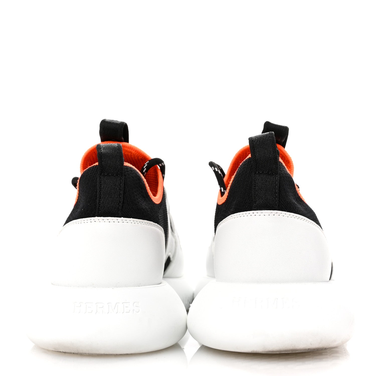 Hermes Technical Canvas Calfskin Womens Duel Sneakers 36 White Black 6 of 13
