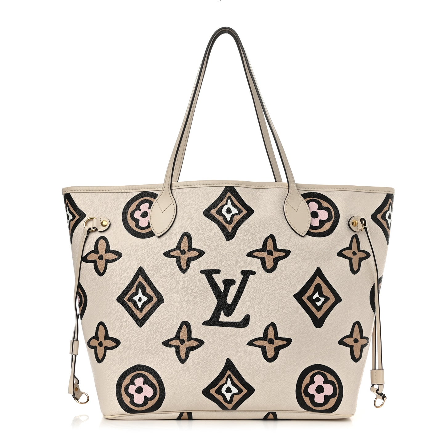 Monogram Giant Wild at Heart Neverfull MM Creme