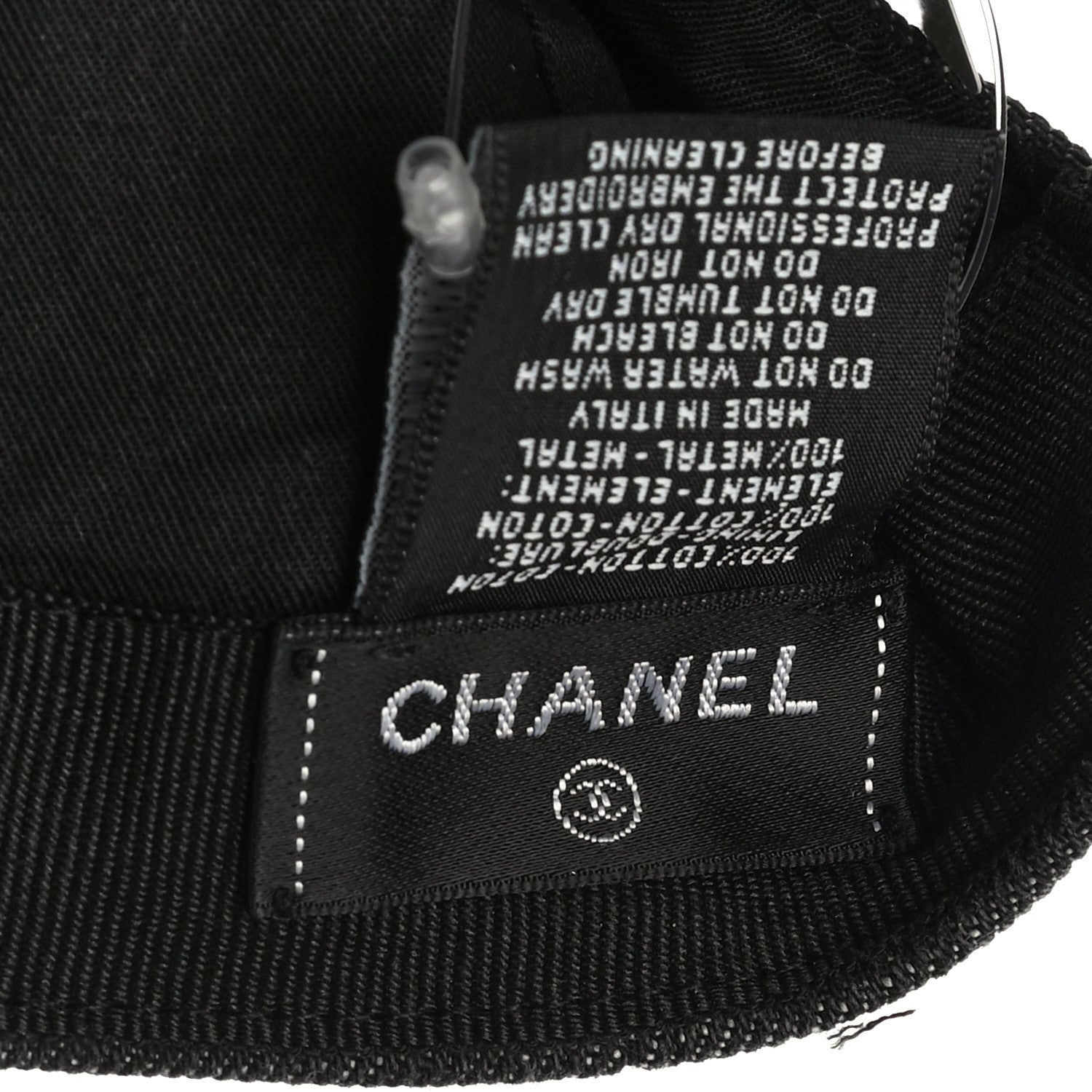 Chanel Cotton Sequin CC Cap Hat Black 6 of 6