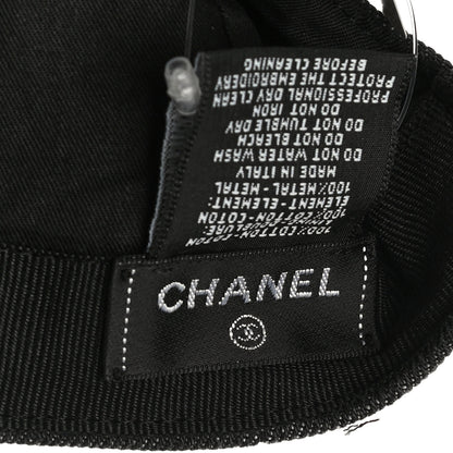 Chanel Cotton Sequin CC Cap Hat Black 6 of 6
