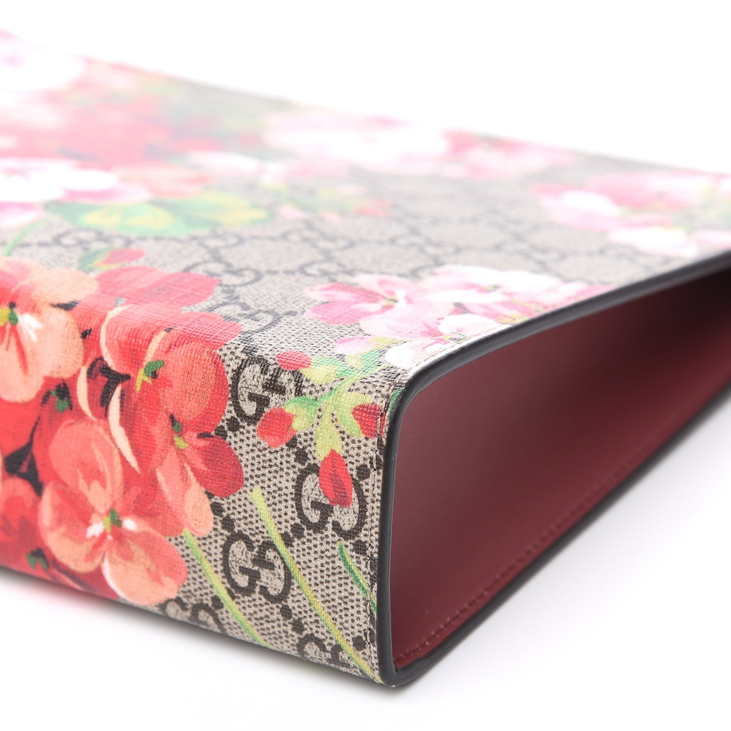 GG Supreme Monogram Blooms Large Cosmetic Case Beige Multicolor Dry Rose