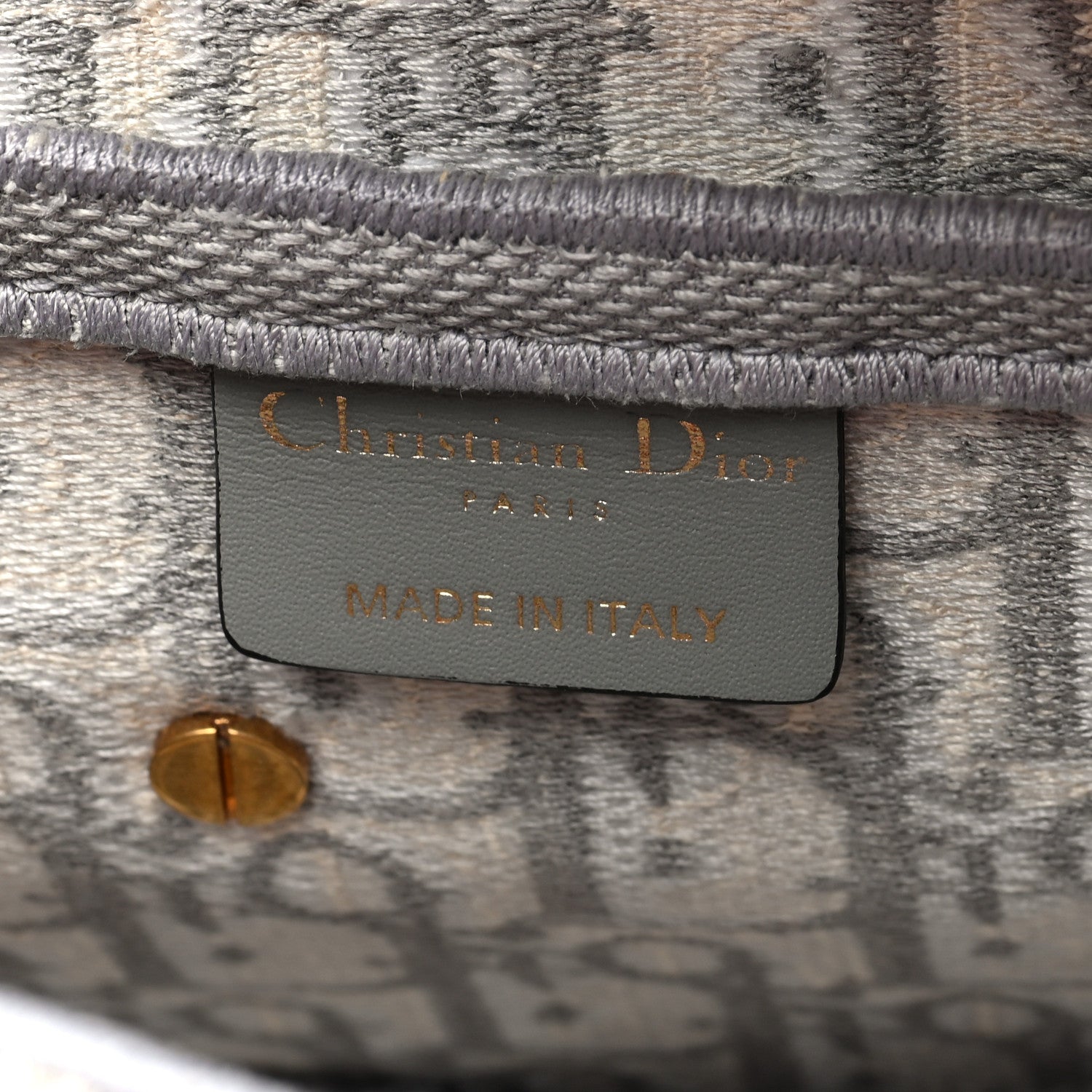 Christian Dior Oblique Embroidered Saddle Bag Gray 6 of 10