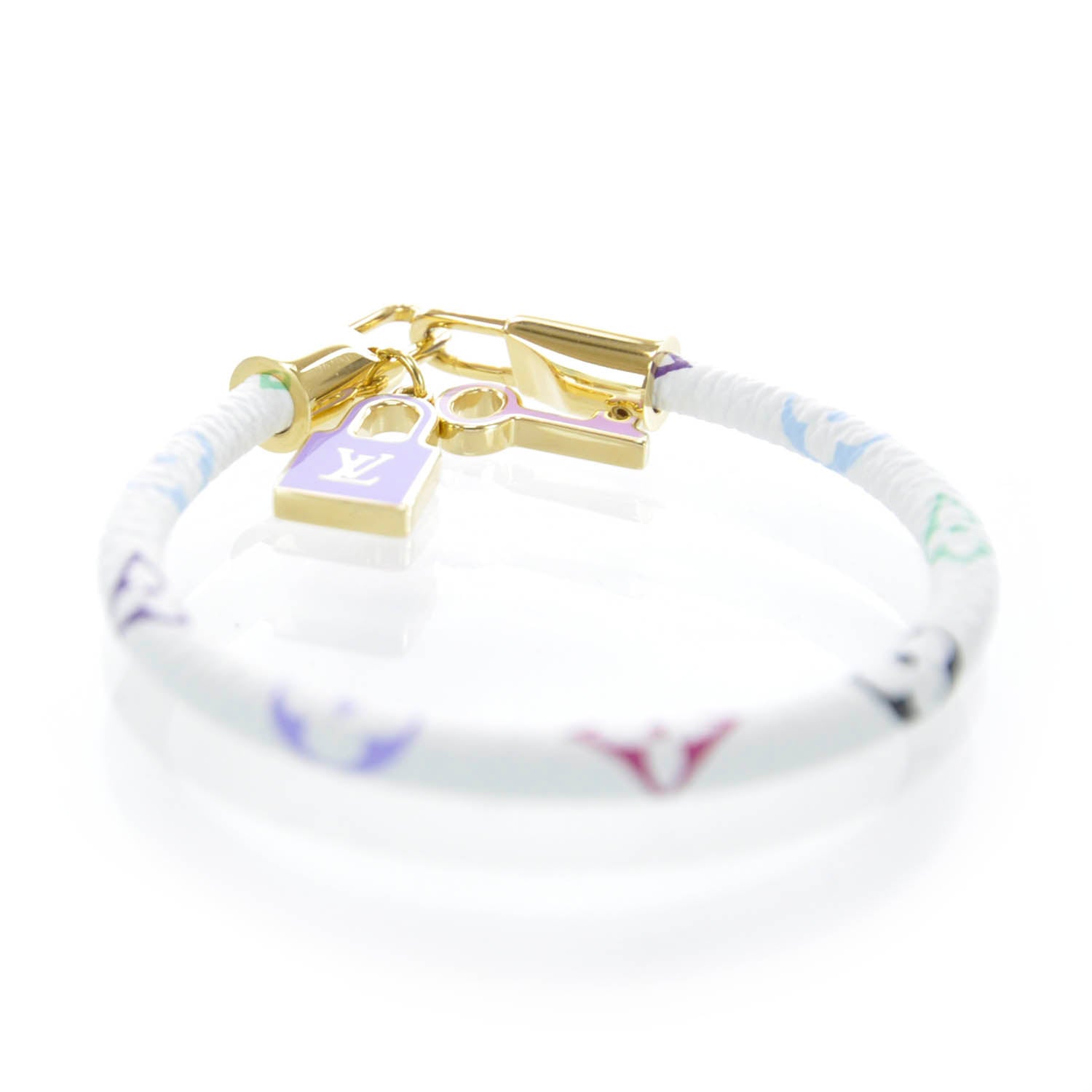 Louis Vuitton Monogram Multicolor Luck It Bracelet 19 White 5 of 6
