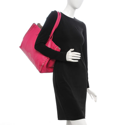 Valentino Garavani Nappa Medium Rockstud Soft Tote Pop Fuxia 2 of 23