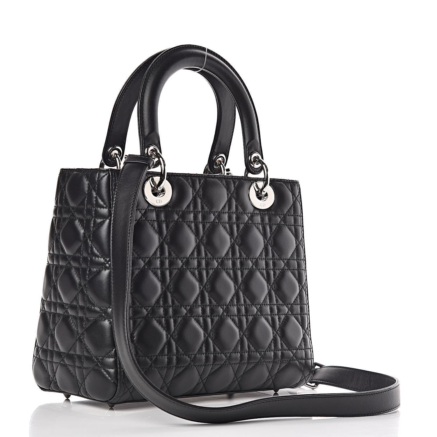Christian Dior Lambskin Cannage Medium Lady Dior Black 3 of 13