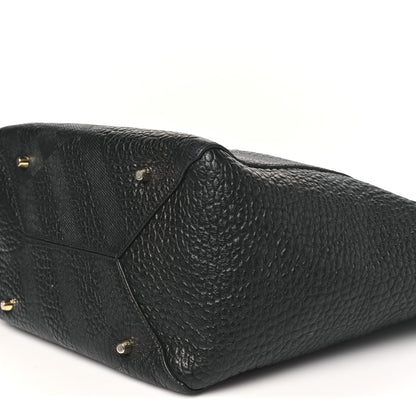 Burberry Heritage Grain Check Embossed Medium Dewsbury Tote Black 10 of 12